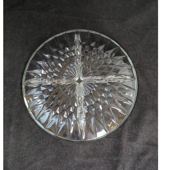 Vintage Anchor Hocking Crown Point 10" Round 4 Part Relish Pickle Tidbit Dish - Picture 8 of 11